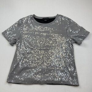 Sanctuary Size XS Black and Silver Sequin Blouse